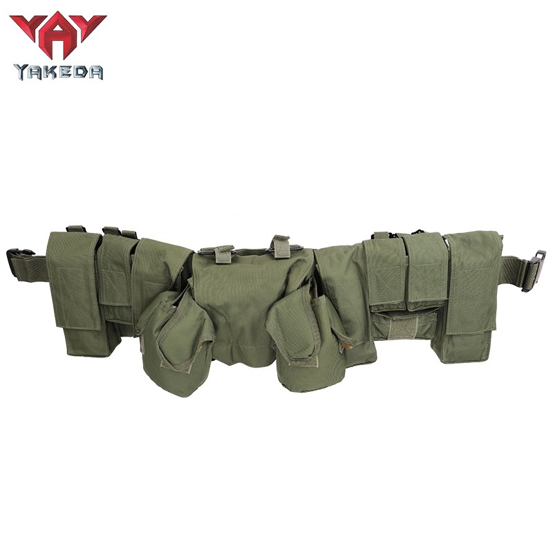 Cinturón del ejército de combate YAKEDA, equipo de trabajo pesado, operador militar táctico, equipo de rodamiento de carga, cinturón de aparejo de pecho verde OD