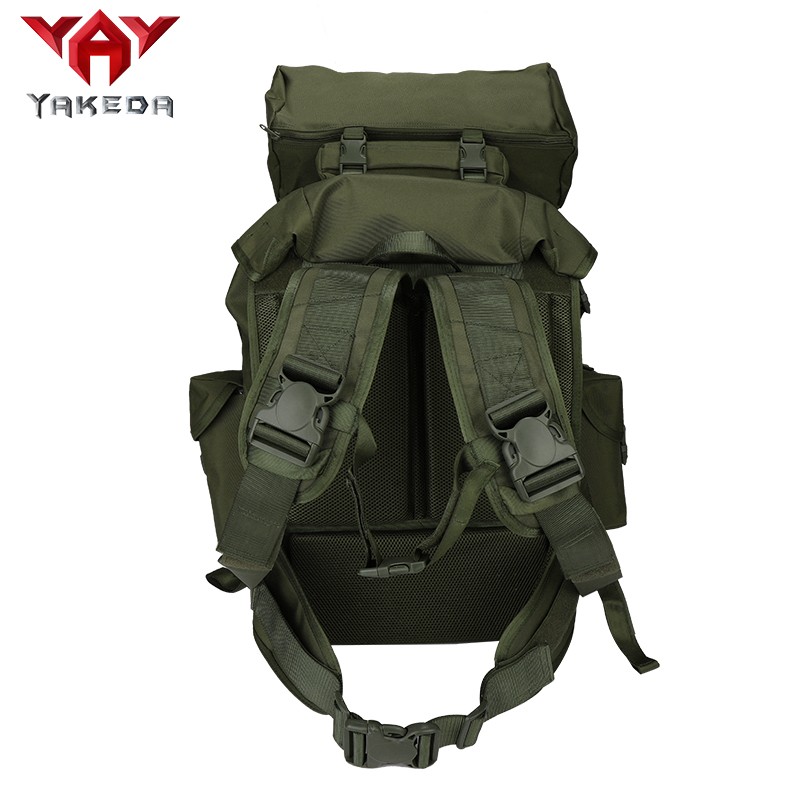 YAKEDA Paquete de campo de combate grande senderismo camping al aire libre resistente mochila táctica con marco externo de hierro metálico