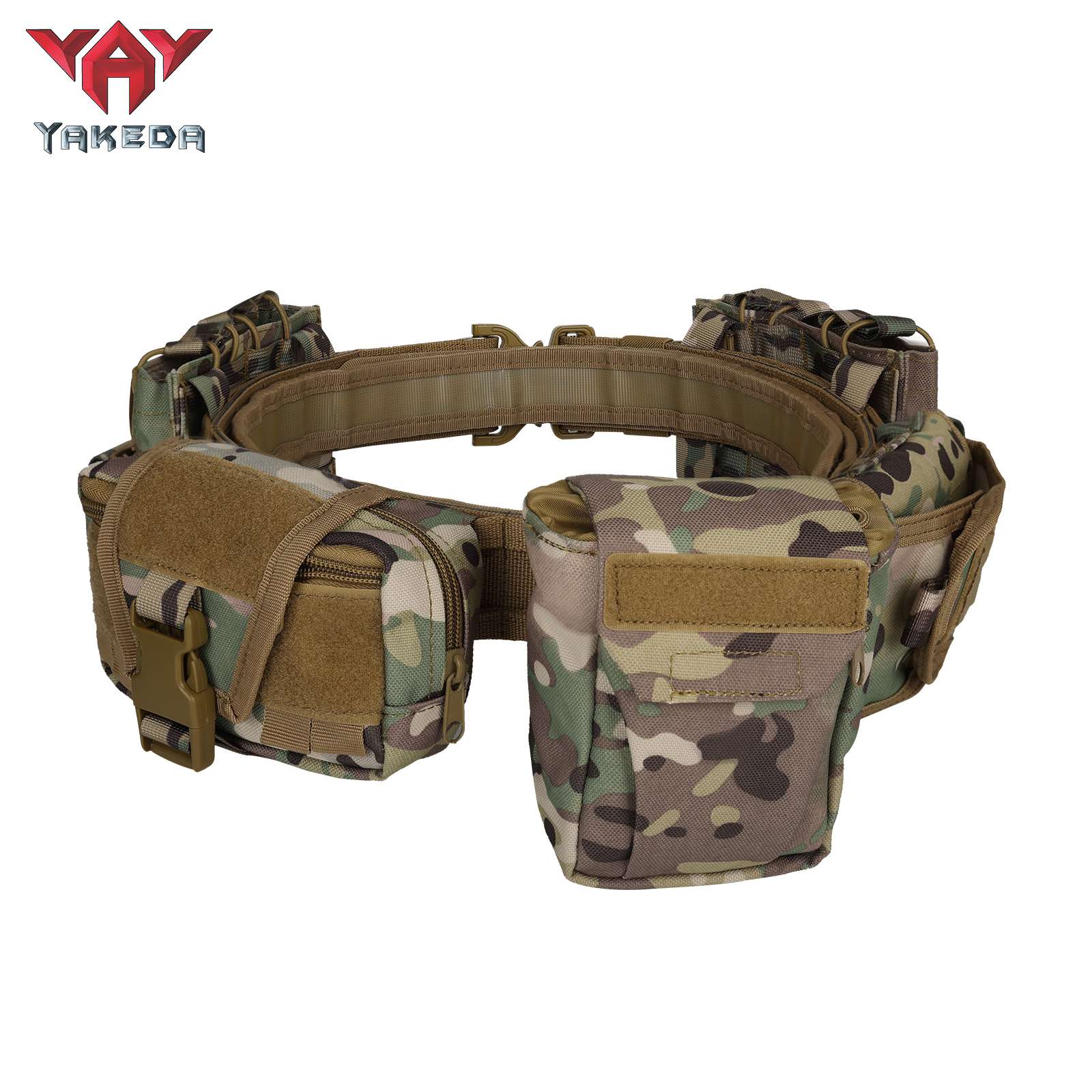 Yakeda MOLLE Cinturón de combate de liberación rápida con bolsas Juego de cinturón táctico interior y exterior de alta resistencia
