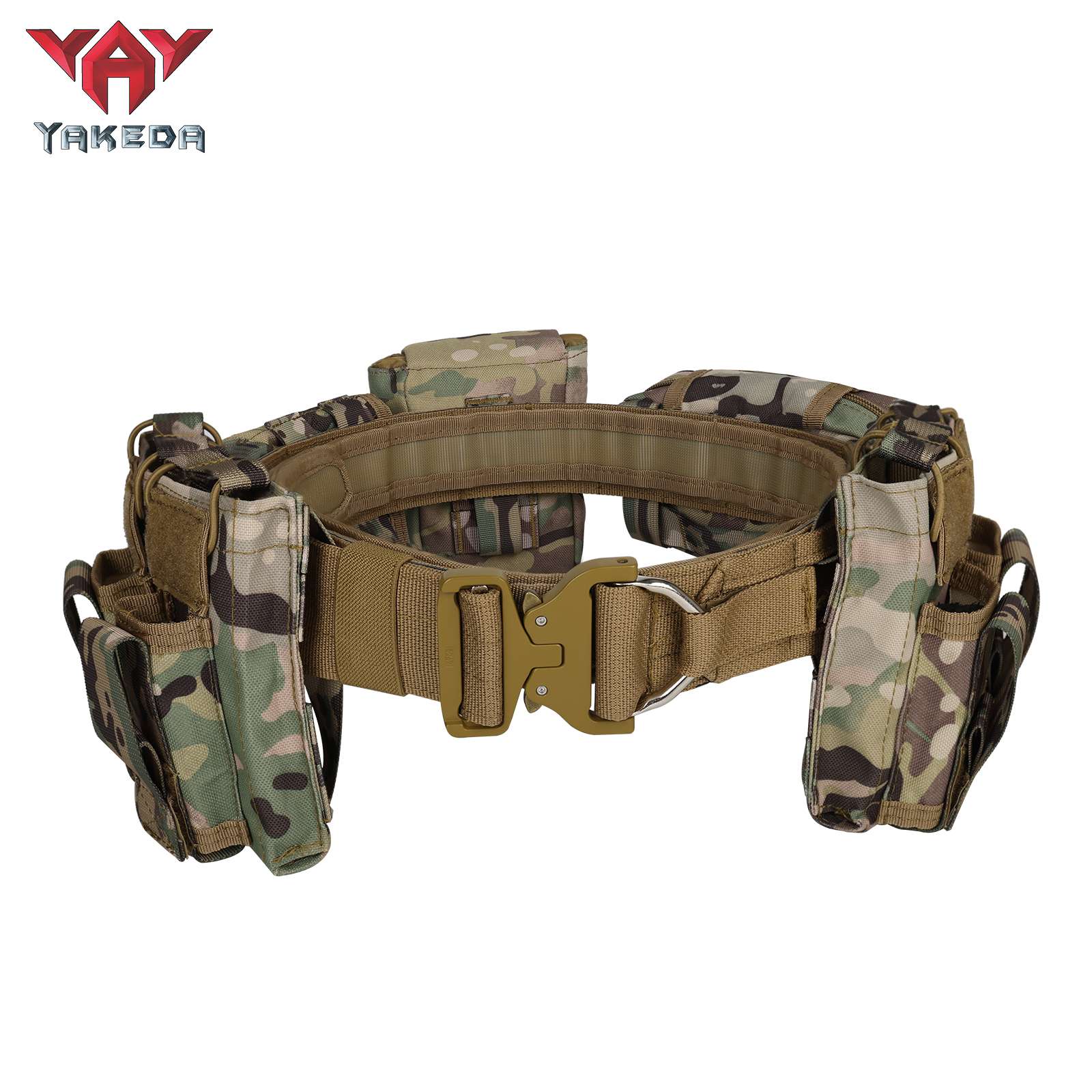 Yakeda MOLLE cinturón de batalla de combate de liberación rápida con bolsas cinturón interior y exterior de servicio pesado conjunto de cinturón táctico