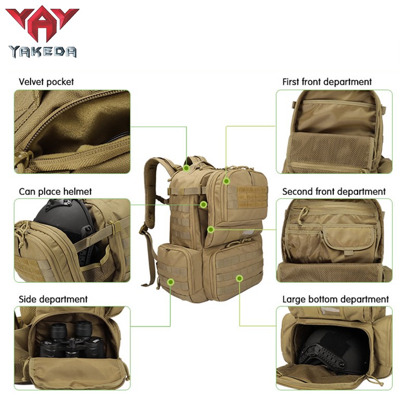 yakeda alta calidad estilista camping duradero ejército táctico equipo bolsa impermeable al aire libre paquete de seguridad mochila táctica