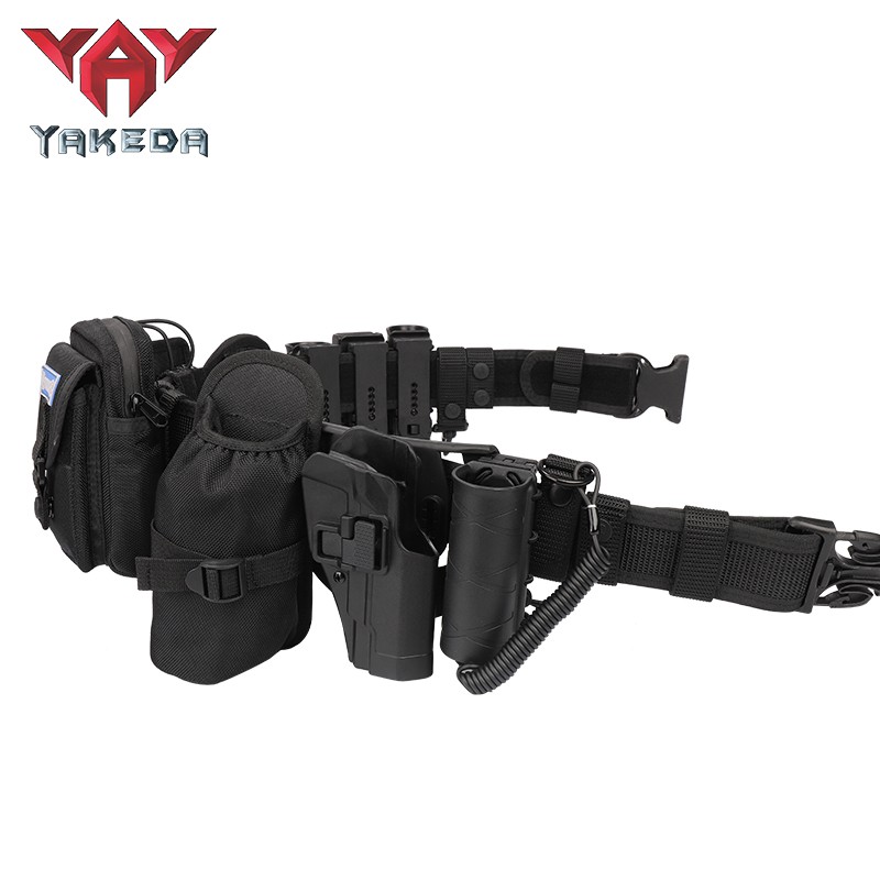 Cinturón de nailon multifunción de combate, cinturón de trabajo táctico con bolsas, accesorios para policía