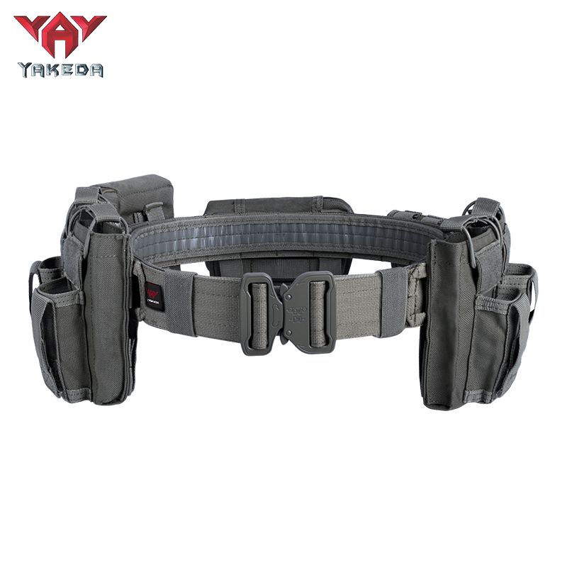 Cinturón táctico compatible con MOLLE ajustable con accesorios